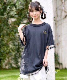 BISKEE（ビスキー）の「チュールTシャツ＆ビッグTシャツセット(140㎝～160㎝)（Tシャツ/カットソー）」