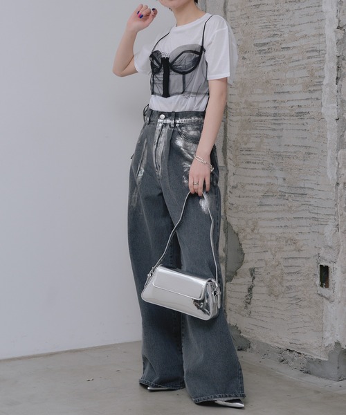 RAY CASSIN（レイカズン）の「【サイズ展開あり】箔プリントデニムパンツ（デニムパンツ・レディース・ブルー/グレー/ライトブルー・2/1/0）」の20枚目の写真