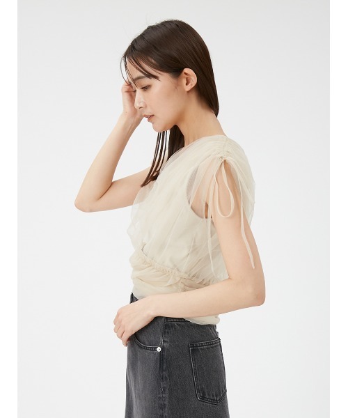 FRAY I.D チュールレイヤードノースリカットソー ホワイト WHT FRAY I.D チュールレイヤードノースリカットソー ホワイト WHT