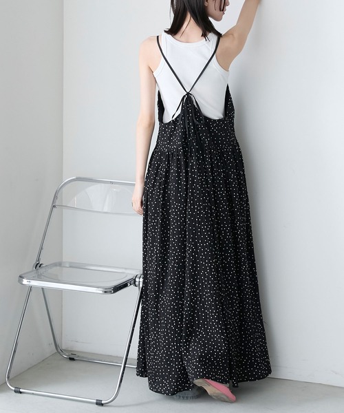 極美品 タグ付き ボリュームギャザーキャミワンピース セール】【forksy.】Vネックボリュームギャザーキャミワンピース