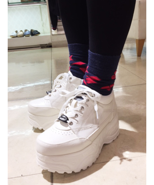 YOSUKE（ヨースケ）の「「YOSUKE/ヨースケ」厚底レースアップスニーカー（スニーカー・レディース・ブラック/ブラック×ホワイト/ホワイト/ブラック系その他/クリアブラック/シルバー/ブルー/レッド/カーキ/グリーン系その他/ライトブルー/ダークグレー・23/24/23.5/22.5/24.5）」の13枚目の写真