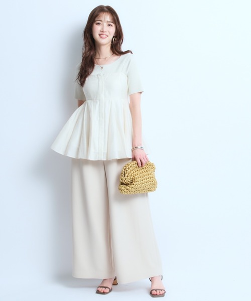 JUSGLITTY（ジャスグリッティー）の「リネン混フレアキャミ（シャツ