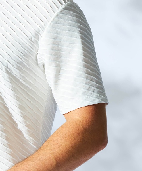 HIDEAWAYS NICOLE（ハイダウェイニコル）の「バイアスブリスタージャガードＶネック半袖プルオーバー（Tシャツ/カットソー・メンズ・ピンク/シルバーグレー/ブラック/オフホワイト・X-LARGE/LARGE/MEDIUM）」の12枚目の写真