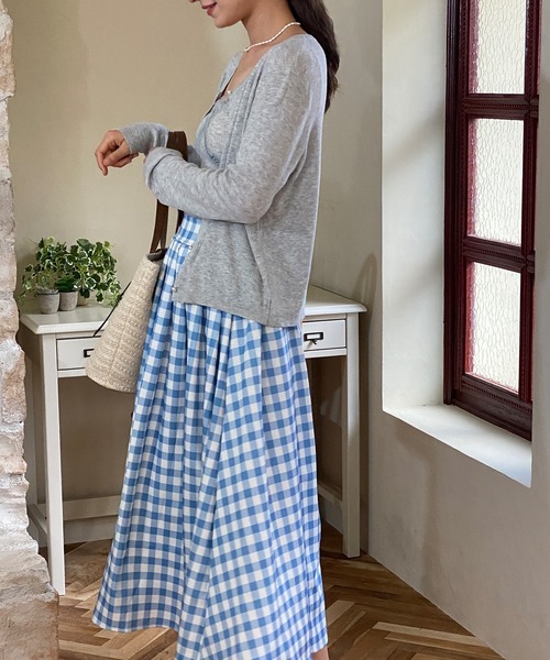 aimoha(アイモハ)の「青白チェック柄スカート(スカート・レディース・ブルー・LARGE/MEDIUM/SMALL)」の6枚目の写真