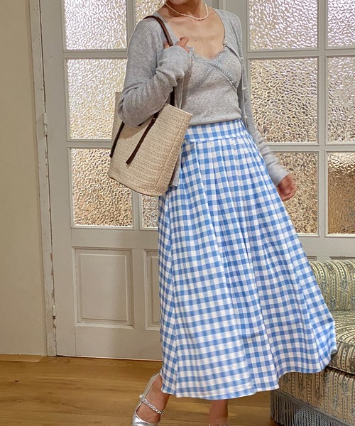 aimoha(アイモハ)の「青白チェック柄スカート(スカート・レディース・ブルー・LARGE/MEDIUM/SMALL)」の9枚目の写真