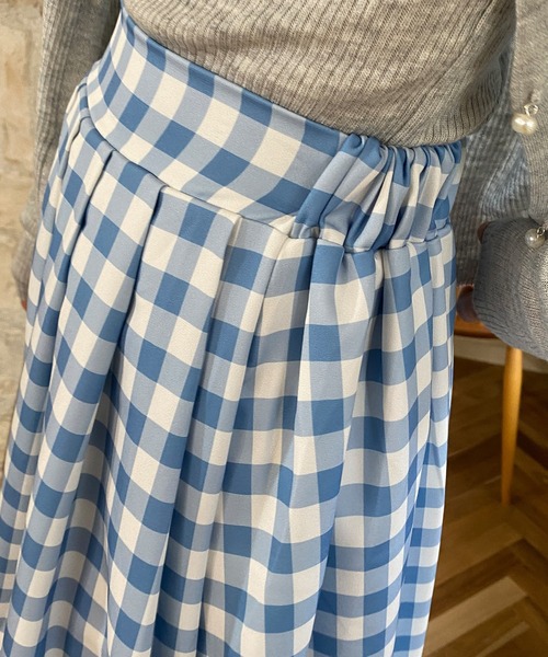 セール】青白チェック柄スカート（スカート）｜aimoha（アイモハ）の
