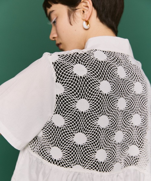 manana suerte（マニャーナスエルテ）の「DOTメッシュティアードブラウス（シャツ/ブラウス・レディース・ホワイト/ブラック・FREE）」の3枚目の写真