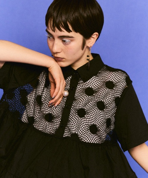 manana suerte（マニャーナスエルテ）の「DOTメッシュティアードブラウス（シャツ/ブラウス・レディース・ホワイト/ブラック・FREE）」の10枚目の写真