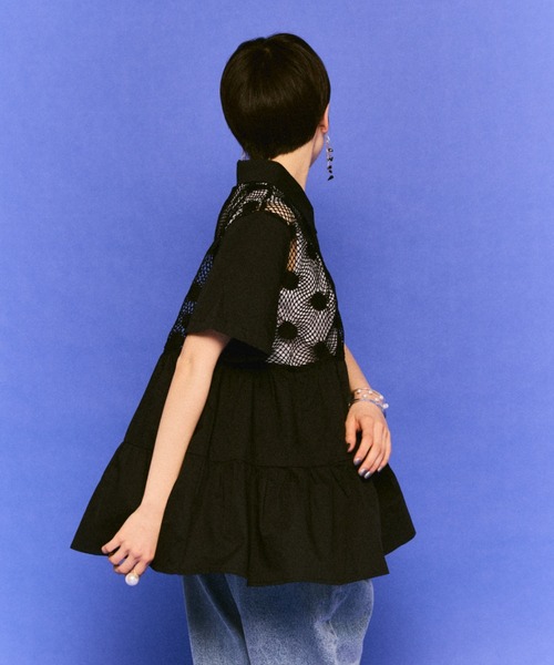 manana suerte（マニャーナスエルテ）の「DOTメッシュティアードブラウス（シャツ/ブラウス・レディース・ホワイト/ブラック・FREE）」の11枚目の写真