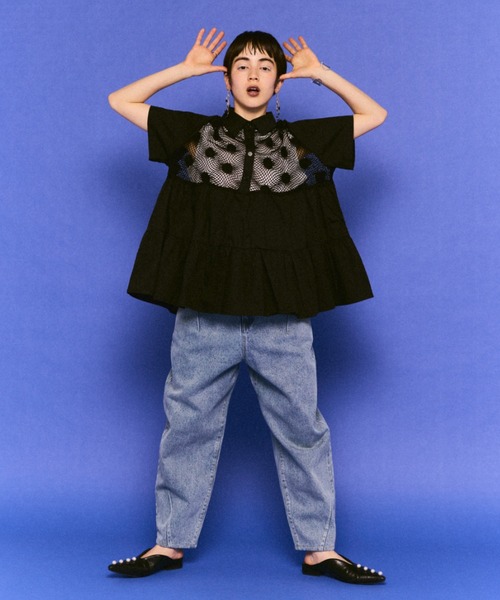 manana suerte（マニャーナスエルテ）の「DOTメッシュティアードブラウス（シャツ/ブラウス・レディース・ホワイト/ブラック・FREE）」の16枚目の写真