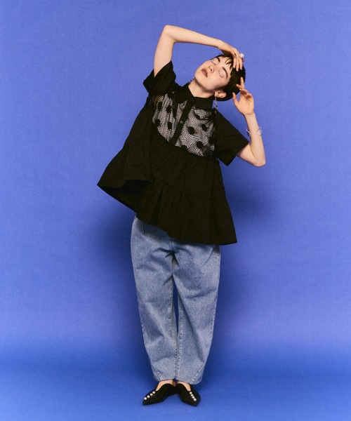 manana suerte（マニャーナスエルテ）の「DOTメッシュティアードブラウス（シャツ/ブラウス・レディース・ホワイト/ブラック・FREE）」の17枚目の写真