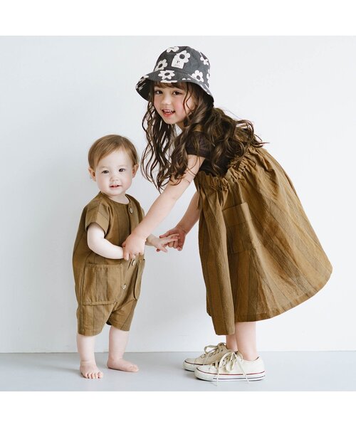 p.premier（ピードットプルミエ）の「先染めストライプワンピース&トップスセット（ワンピース・キッズ・ブラウン/レッド/グリーン・110/120/80/130/140/90/100）」の6枚目の写真