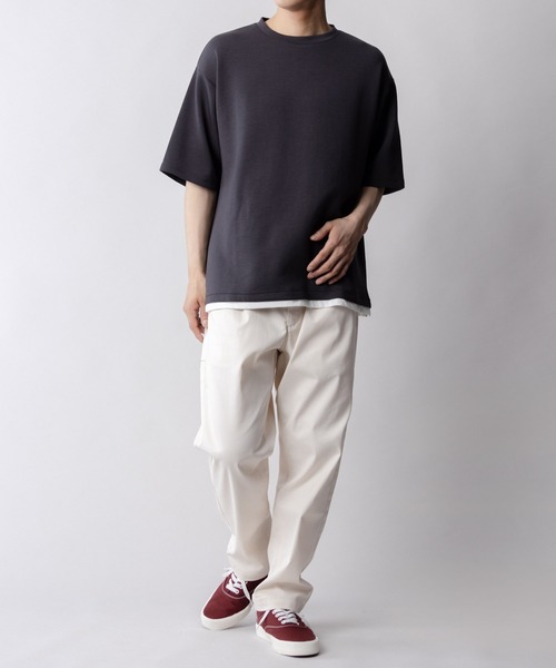 URBAN COLLECTION(アーバンコレクション)の「AIR SMOOSY ショートスリーブTee(Tシャツ/カットソー・メンズ・ブルー/グレイッシュベージュ/ホワイト/チャコールグレー・S/M/L/XL)」の5枚目の写真