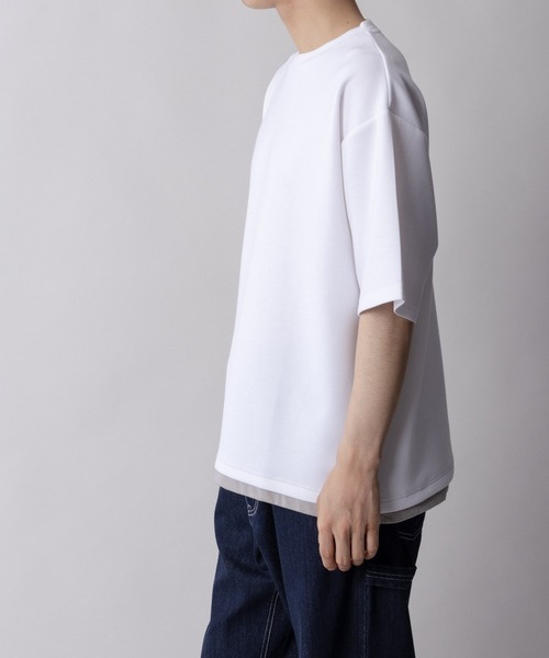 URBAN COLLECTION(アーバンコレクション)の「AIR SMOOSY ショートスリーブTee(Tシャツ/カットソー・メンズ・ブルー/グレイッシュベージュ/ホワイト/チャコールグレー・S/M/L/XL)」の8枚目の写真