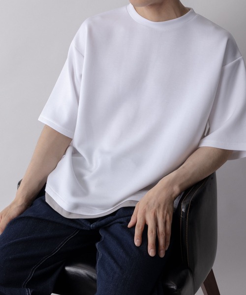 URBAN COLLECTION(アーバンコレクション)の「AIR SMOOSY ショートスリーブTee(Tシャツ/カットソー・メンズ・ブルー/グレイッシュベージュ/ホワイト/チャコールグレー・S/M/L/XL)」の13枚目の写真