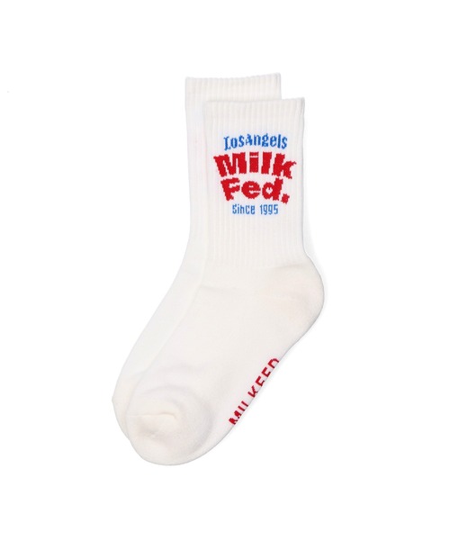 MILKFED.(ミルクフェド)の「ARCH LOGO SOCKS(ソックス/靴下・レディース・ベージュ/ホワイト/ブラック・ONE SIZE)」の2枚目の写真