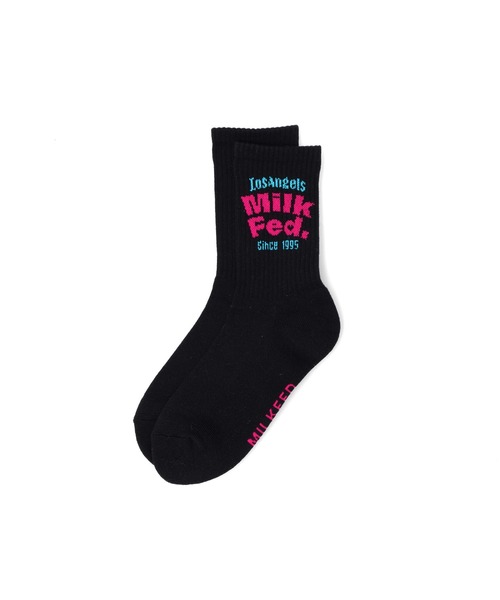 MILKFED.(ミルクフェド)の「ARCH LOGO SOCKS(ソックス/靴下・レディース・ベージュ/ホワイト/ブラック・ONE SIZE)」の3枚目の写真