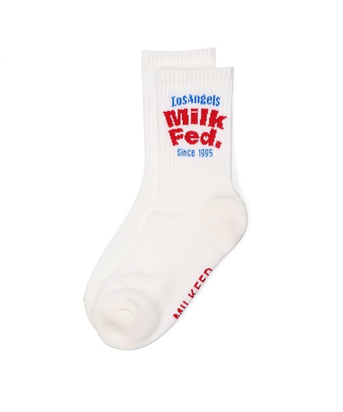 MILKFED.(ミルクフェド)の「ARCH LOGO SOCKS(ソックス/靴下・レディース・ベージュ/ホワイト/ブラック・ONE SIZE)」の4枚目の写真