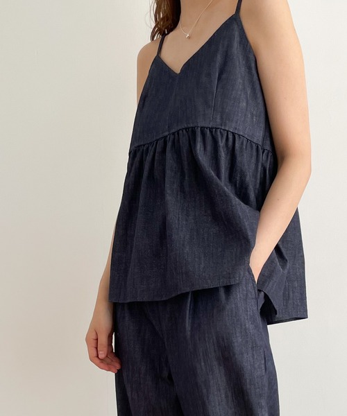 CANAL JEAN(キャナルジーン)の「El mar NON FADEデニムキャミ(キャミソール・レディース・ブラック/インディゴブルー・ONE SIZE)」の3枚目の写真