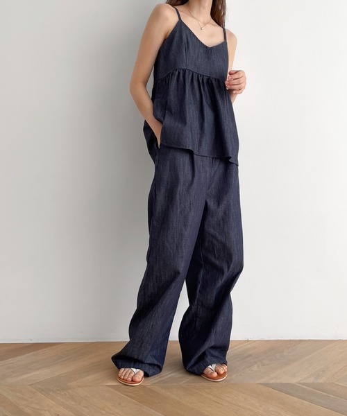 CANAL JEAN(キャナルジーン)の「El mar NON FADEデニムキャミ(キャミソール・レディース・ブラック/インディゴブルー・ONE SIZE)」の4枚目の写真