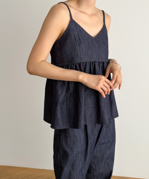 CANAL JEAN(キャナルジーン)の「El mar NON FADEデニムキャミ(キャミソール・レディース・ブラック/インディゴブルー・ONE SIZE)」の5枚目の写真
