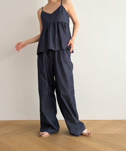 CANAL JEAN(キャナルジーン)の「El mar NON FADEデニムキャミ(キャミソール・レディース・ブラック/インディゴブルー・ONE SIZE)」の7枚目の写真