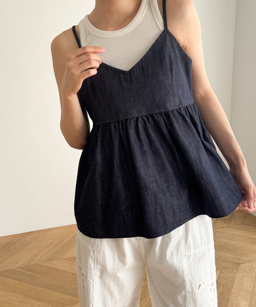 CANAL JEAN(キャナルジーン)の「El mar NON FADEデニムキャミ(キャミソール・レディース・ブラック/インディゴブルー・ONE SIZE)」の8枚目の写真