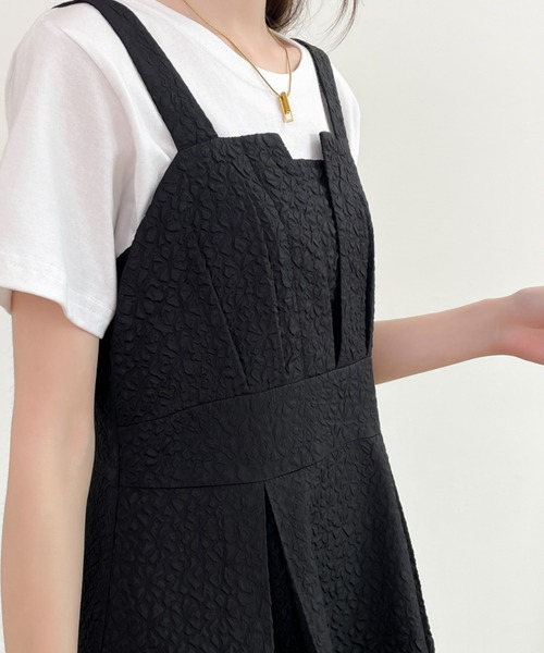 ABITOKYO(アビトーキョー)の「ふくれジャガードハイウエストAラインキャミワンピース(ワンピース・レディース・ホワイト/ブラック/モカ/ライトイエロー・S/M/L)」の8枚目の写真
