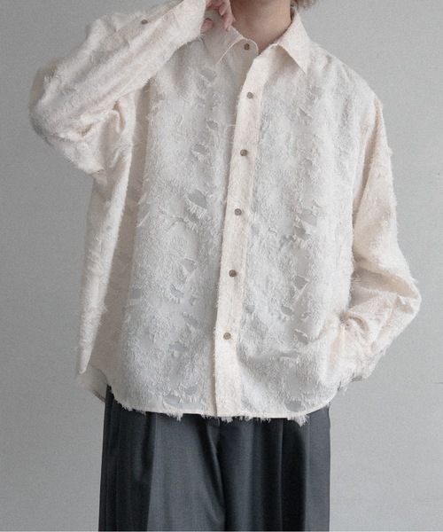 CASPER JOHN(キャスパージョン)の「Various loose shirts -flower fringe-/バリアスルーズシャツ -フラワーフリンジ-(シャツ/ブラウス・メンズ・カーキ/ブラック/アイボリー・LARGE/MEDIUM/SMALL/X-SMALL)」の15枚目の写真