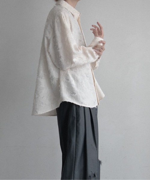 CASPER JOHN(キャスパージョン)の「Various loose shirts -flower fringe-/バリアスルーズシャツ -フラワーフリンジ-(シャツ/ブラウス・メンズ・カーキ/ブラック/アイボリー・LARGE/MEDIUM/SMALL/X-SMALL)」の14枚目の写真