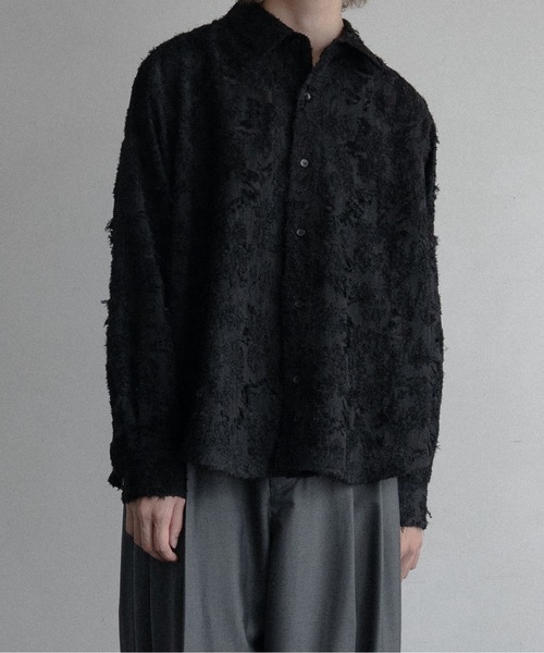 CASPER JOHN(キャスパージョン)の「Various loose shirts -flower fringe-/バリアスルーズシャツ -フラワーフリンジ-(シャツ/ブラウス・メンズ・カーキ/ブラック/アイボリー・LARGE/MEDIUM/SMALL/X-SMALL)」の5枚目の写真