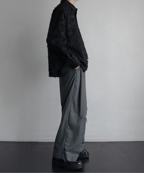 CASPER JOHN(キャスパージョン)の「Various loose shirts -flower fringe-/バリアスルーズシャツ -フラワーフリンジ-(シャツ/ブラウス・メンズ・カーキ/ブラック/アイボリー・LARGE/MEDIUM/SMALL/X-SMALL)」の8枚目の写真