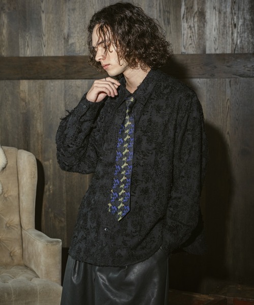 CASPER JOHN(キャスパージョン)の「Various loose shirts -flower fringe-/バリアスルーズシャツ -フラワーフリンジ-(シャツ/ブラウス・メンズ・カーキ/ブラック/アイボリー・LARGE/MEDIUM/SMALL/X-SMALL)」の11枚目の写真
