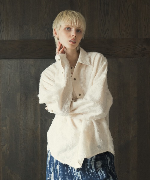 CASPER JOHN(キャスパージョン)の「Various loose shirts -flower fringe-/バリアスルーズシャツ -フラワーフリンジ-(シャツ/ブラウス・メンズ・カーキ/ブラック/アイボリー・LARGE/MEDIUM/SMALL/X-SMALL)」の20枚目の写真