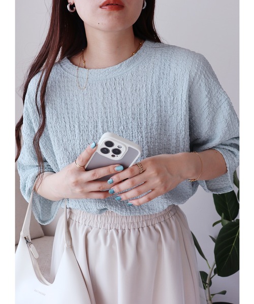 reca(レカ)の「カットシャーリングデザイン半袖プルオーバー(シャツ/ブラウス・レディース・ライム/アクア/ホワイト/ブラック・FREE)」の18枚目の写真