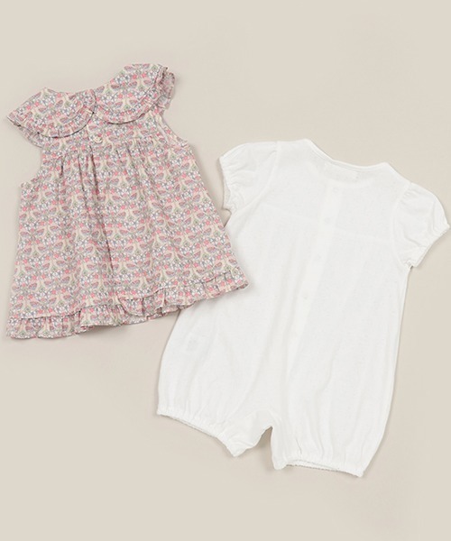 【セール】Strawberry Feastエプロンつきショートオール【日本製】(ロンパース)|sense of wonder(センスオブワンダー) 【セール】Strawberry Feastエプロンつきショートオール【日本製】(ロンパース)|sense of wonder(センスオブワンダー)