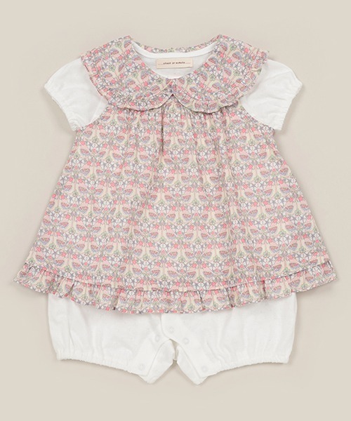 【セール】Strawberry Feastエプロンつきショートオール【日本製】(ロンパース)|sense of wonder(センスオブワンダー) 【セール】Strawberry Feastエプロンつきショートオール【日本製】(ロンパース)|sense of wonder(センスオブワンダー)