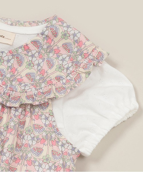 【セール】Strawberry Feastエプロンつきショートオール【日本製】(ロンパース)|sense of wonder(センスオブワンダー) 【セール】Strawberry Feastエプロンつきショートオール【日本製】(ロンパース)|sense of wonder(センスオブワンダー)