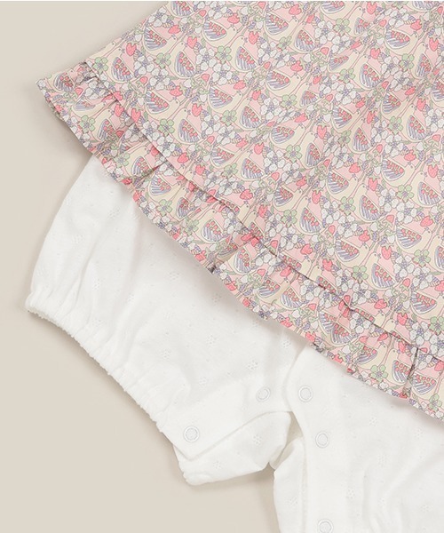 【セール】Strawberry Feastエプロンつきショートオール【日本製】(ロンパース)|sense of wonder(センスオブワンダー) 【セール】Strawberry Feastエプロンつきショートオール【日本製】(ロンパース)|sense of wonder(センスオブワンダー)