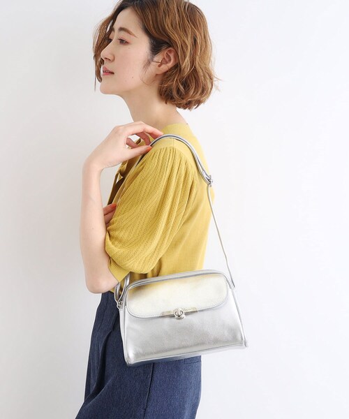grove（グローブ）の「◆【人間工学】フラップバーヒネリ2層ショルダー（ショルダーバッグ・レディース・アイボリー/シルバー/ブラック/ライトグレー・00）」の8枚目の写真