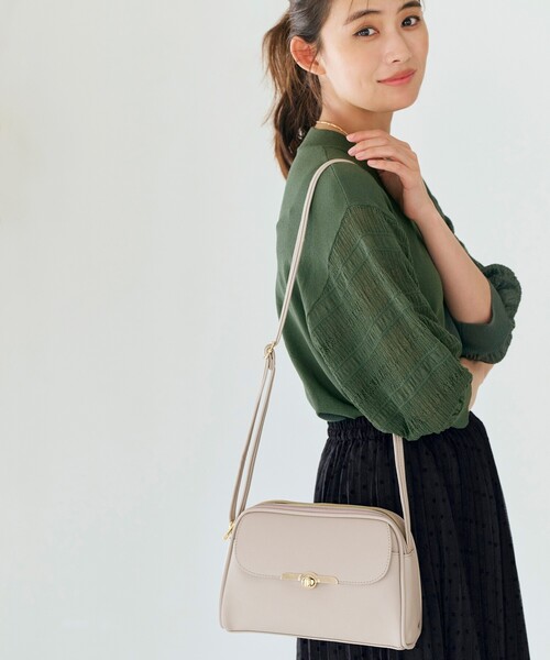 grove（グローブ）の「◆【人間工学】フラップバーヒネリ2層ショルダー（ショルダーバッグ・レディース・アイボリー/シルバー/ブラック/ライトグレー・00）」の13枚目の写真