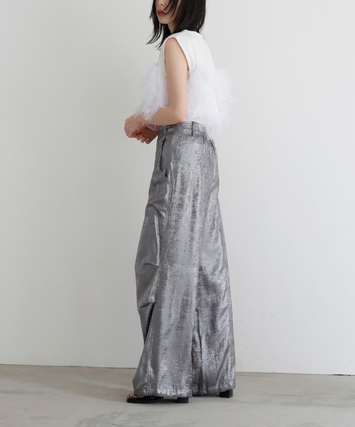 LIAN（リアン）の「メタリックカーゴパンツ（カーゴパンツ・レディース・ブラック/オフホワイト/チャコールグレー・FREE）」の19枚目の写真