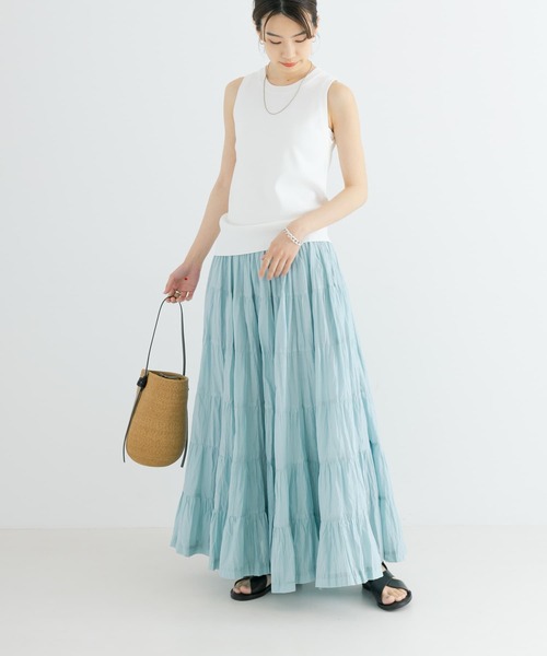 URBAN RESEARCH（アーバンリサーチ）の「ハイゲージノースリーブニット（タンクトップ・レディース・ホワイト/ブラウン/ネイビー・FREE）」の9枚目の写真