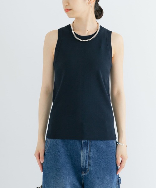 URBAN RESEARCH（アーバンリサーチ）の「ハイゲージノースリーブニット（タンクトップ・レディース・ホワイト/ブラウン/ネイビー・FREE）」の17枚目の写真