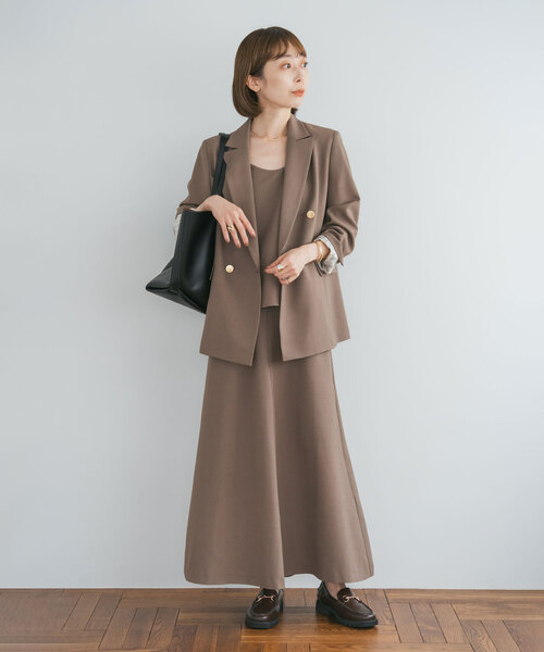 Noble（ノーブル）の「ウールMIXツイルレイヤードワンピース（ワンピース・レディース・ブラック/ブラウン・36/38）」の19枚目の写真