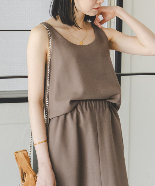 Noble（ノーブル）の「ウールMIXツイルレイヤードワンピース（ワンピース・レディース・ブラック/ブラウン・36/38）」の17枚目の写真