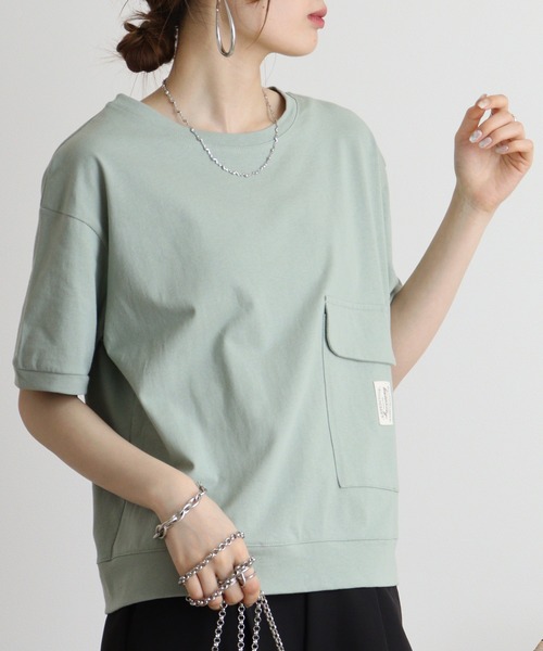 Quelle Chance(ケルシャンス)の「Quelle chance ビッグポケットプルオーバー(Tシャツ/カットソー・レディース・オフホワイト/ライトグリーン/チャコールグレー・M)」の14枚目の写真
