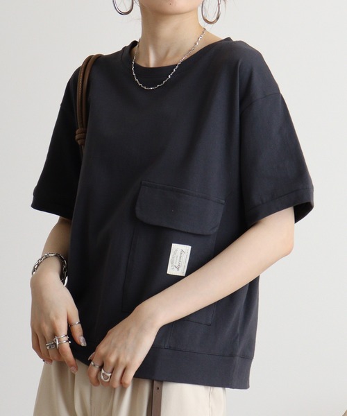 Quelle Chance(ケルシャンス)の「Quelle chance ビッグポケットプルオーバー(Tシャツ/カットソー・レディース・オフホワイト/ライトグリーン/チャコールグレー・M)」の8枚目の写真
