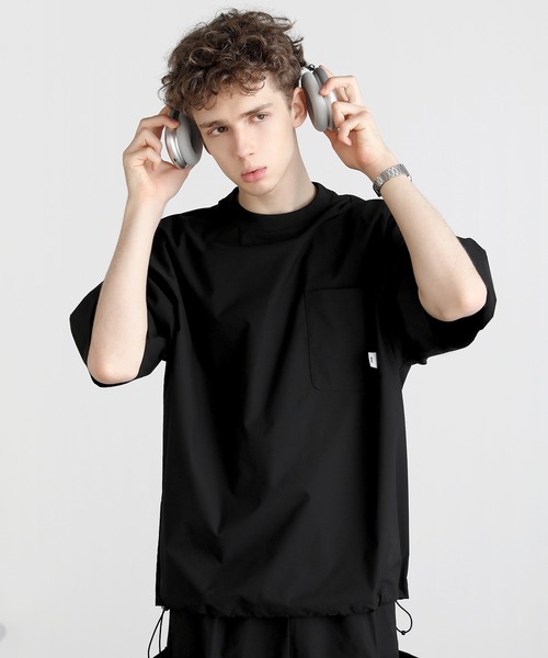 EPIC(エピック)の「SOLOTEX 撥水 ドローコードテックプルオーバー(Tシャツ/カットソー・メンズ・チャコール/ネイビー/ブラック・S/M/L/XL)」の2枚目の写真