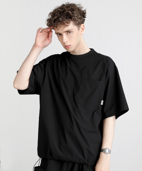 EPIC(エピック)の「SOLOTEX 撥水 ドローコードテックプルオーバー(Tシャツ/カットソー・メンズ・チャコール/ネイビー/ブラック・S/M/L/XL)」の9枚目の写真